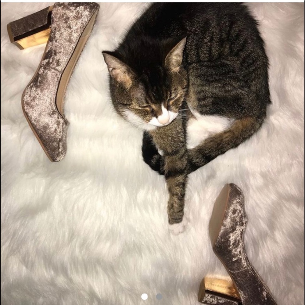 Champagne Velvet Heels 🥂